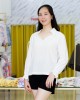 Áo sơ mi lệch tà Màu Trắng M
