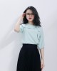 Áo sơ mi cổ nơ tay lỡ Xanh Mint S