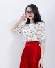 Áo sơ mi cổ nơ tay lỡ Hoa dây S