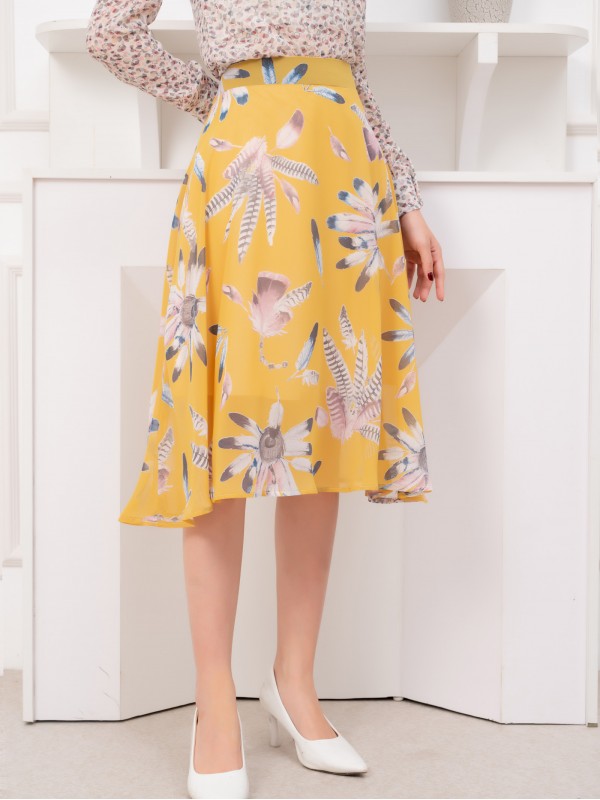 Chân váy xòe lông công  vàng size M