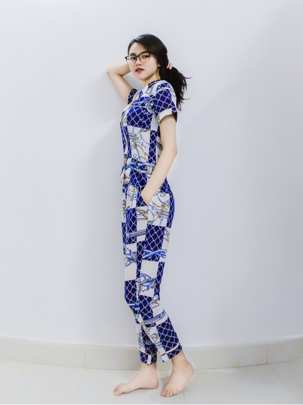 Bộ Pijama ngắn tay Xanh S