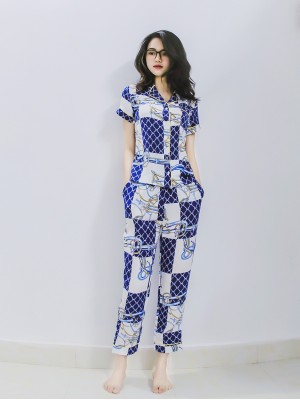 Bộ Pijama ngắn tay Xanh S