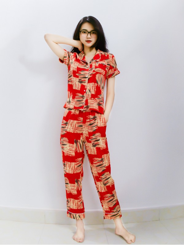 Bộ Pijama ngắn tay Đỏ S