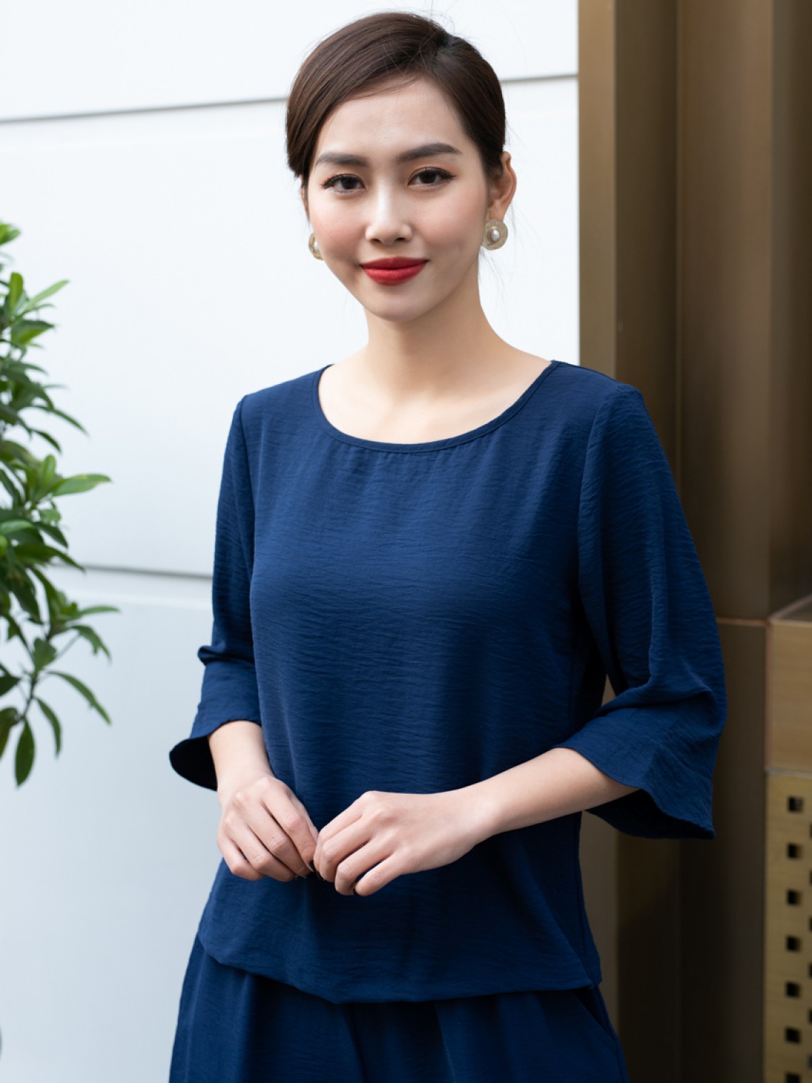 Bộ trung niên cổ vuông hoa dây 2XL