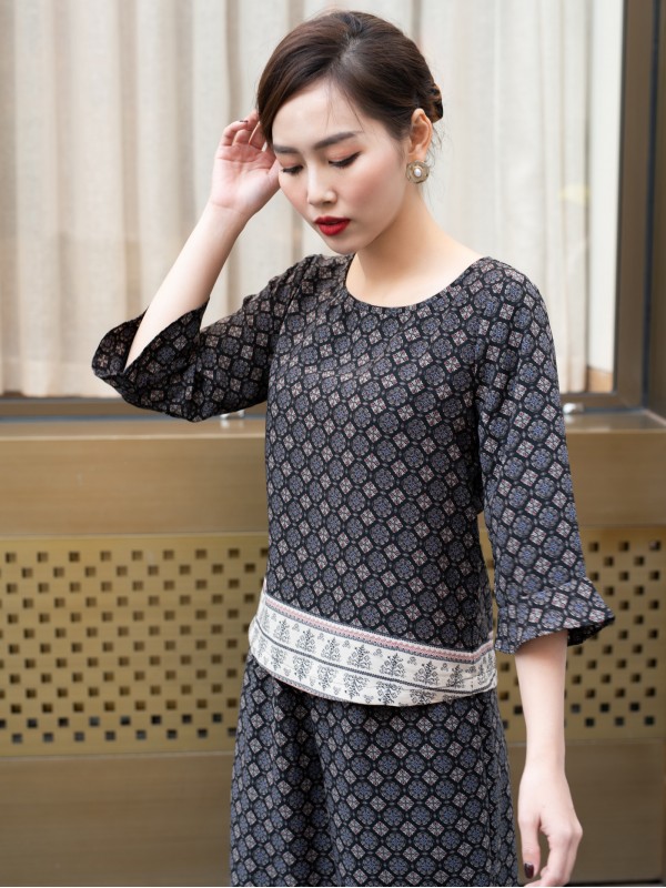 Bộ trung niên tay lỡ Hoa chân Size 3XL