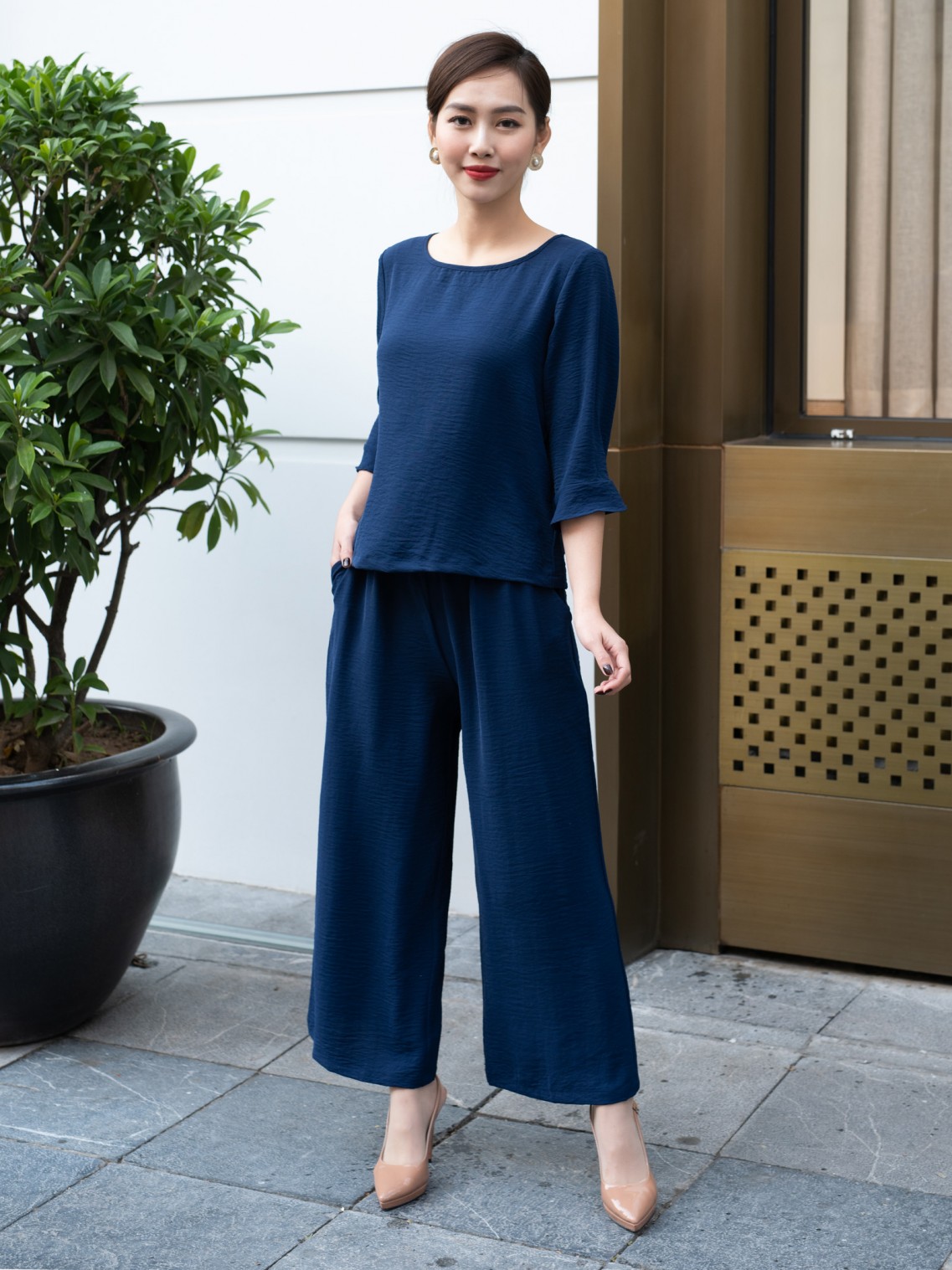 Bộ trung niên tay lỡ Xanh than Size 2XL
