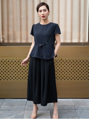 Bộ trung niên cổ tròn chấm bi 2XL