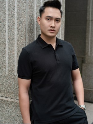 Áo Polo nam Pique Đen M