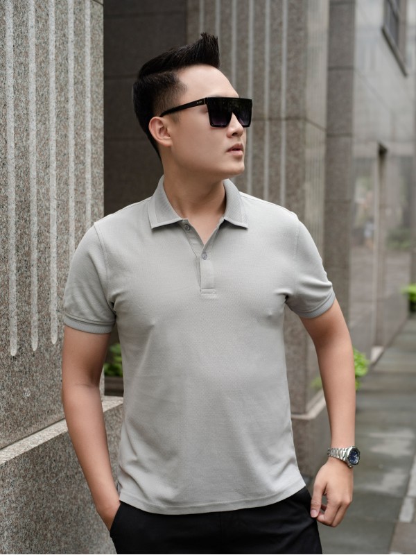 Áo Polo nam Pique Ghi M