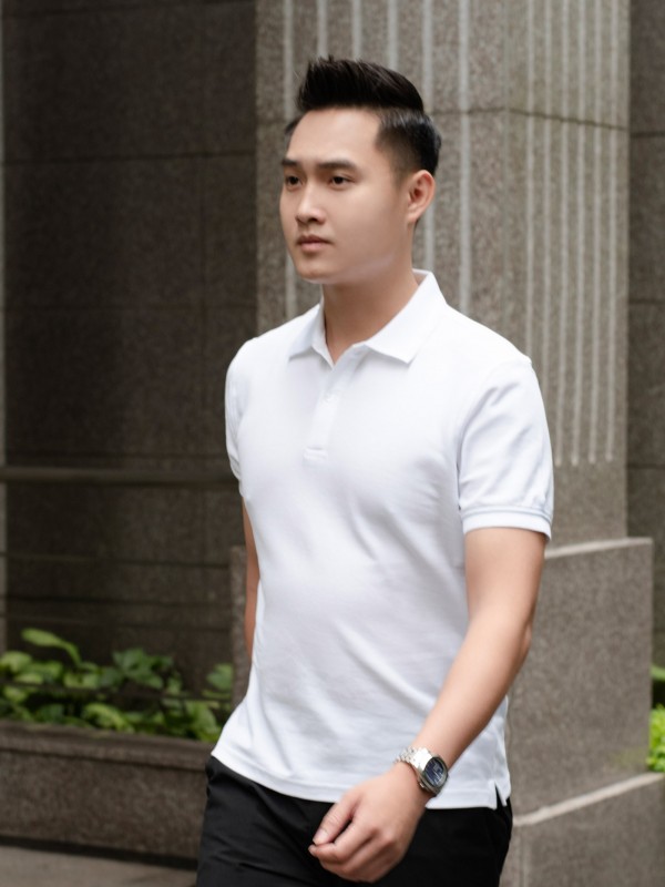 Áo Polo nam Pique Trắng M