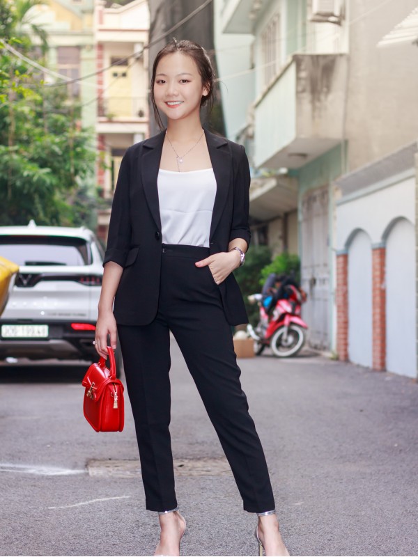 Áo Vest Blazer tay lỡ Đen M