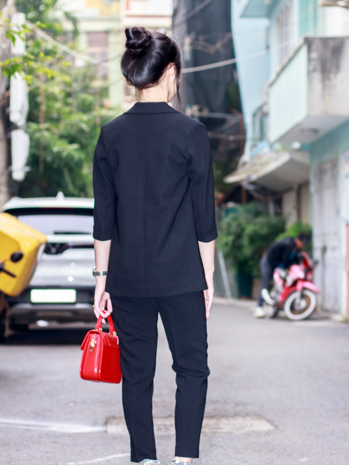 Áo Vest Blazer tay lỡ Đen S