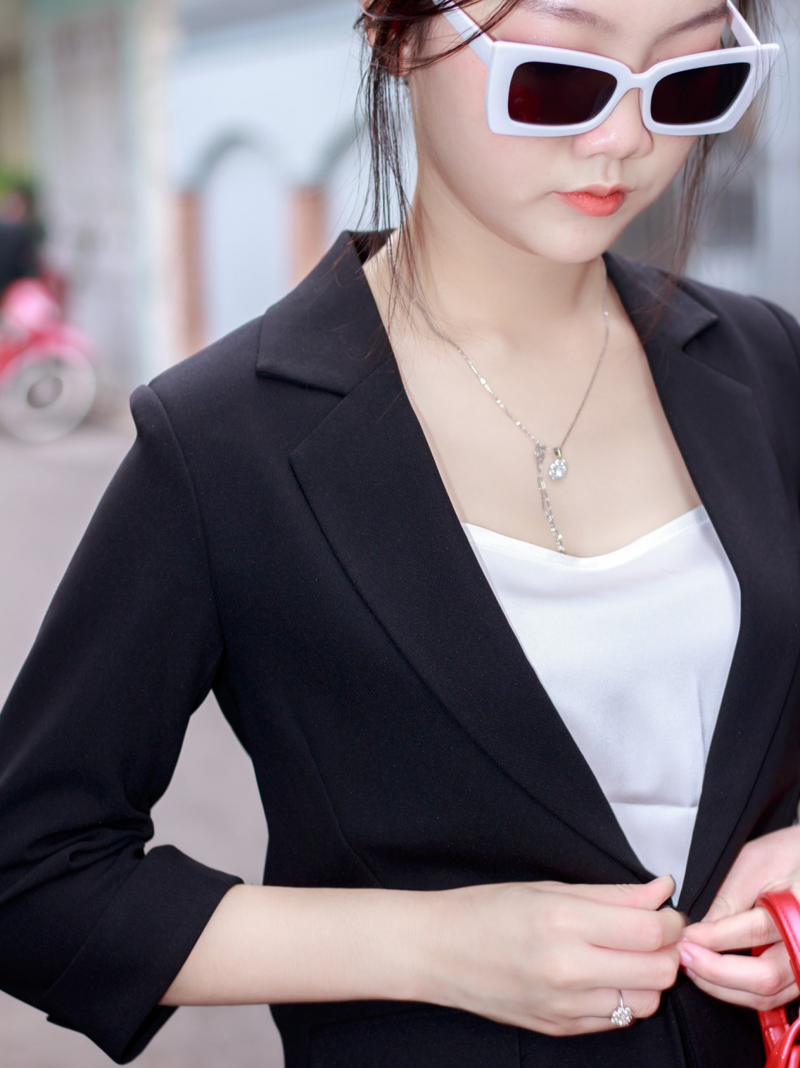 Áo Vest Blazer tay lỡ Đen M
