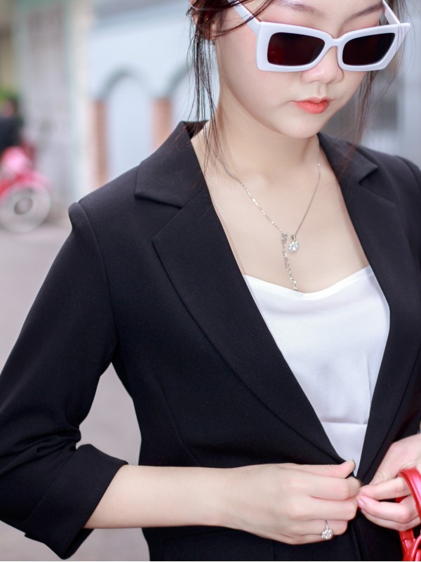 Áo Vest Blazer tay lỡ Đen M