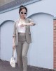 Áo Vest Blazer tay lỡ Ghi sáng L