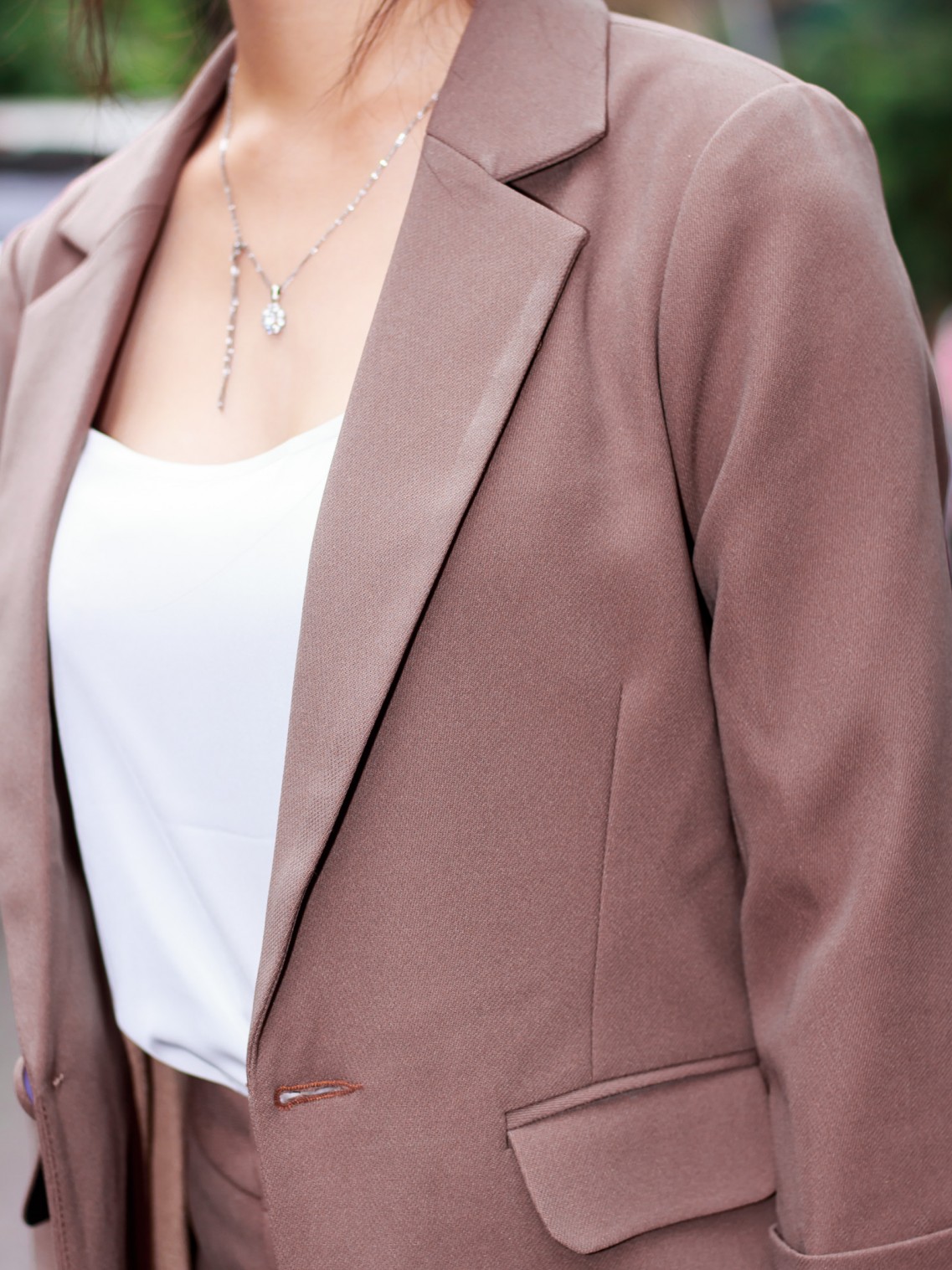 Áo Vest Blazer tay lỡ Nâu cafe M