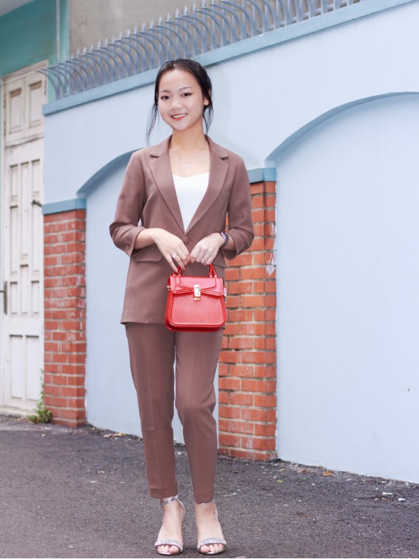 Áo Vest Blazer tay lỡ Nâu cafe L