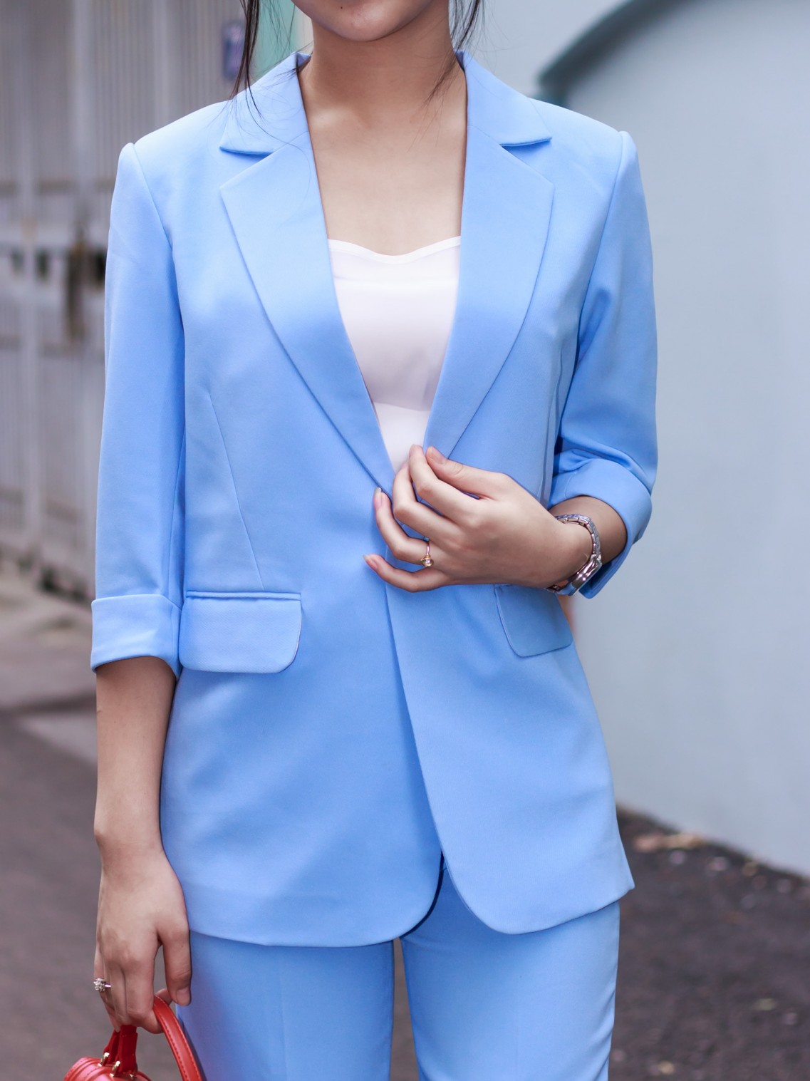 Áo Vest Blazer tay lỡ Xanh môn lợt M