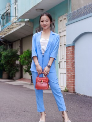 Áo Vest Blazer tay lỡ Xanh môn lợt M