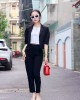 Áo Vest croptop tay lỡ Đen S