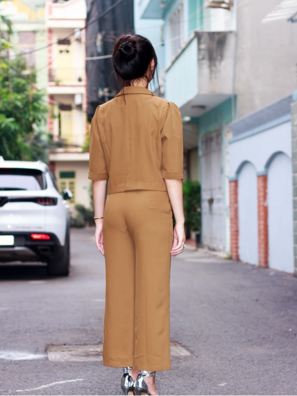 Áo Vest croptop tay lỡ Vàng bò L