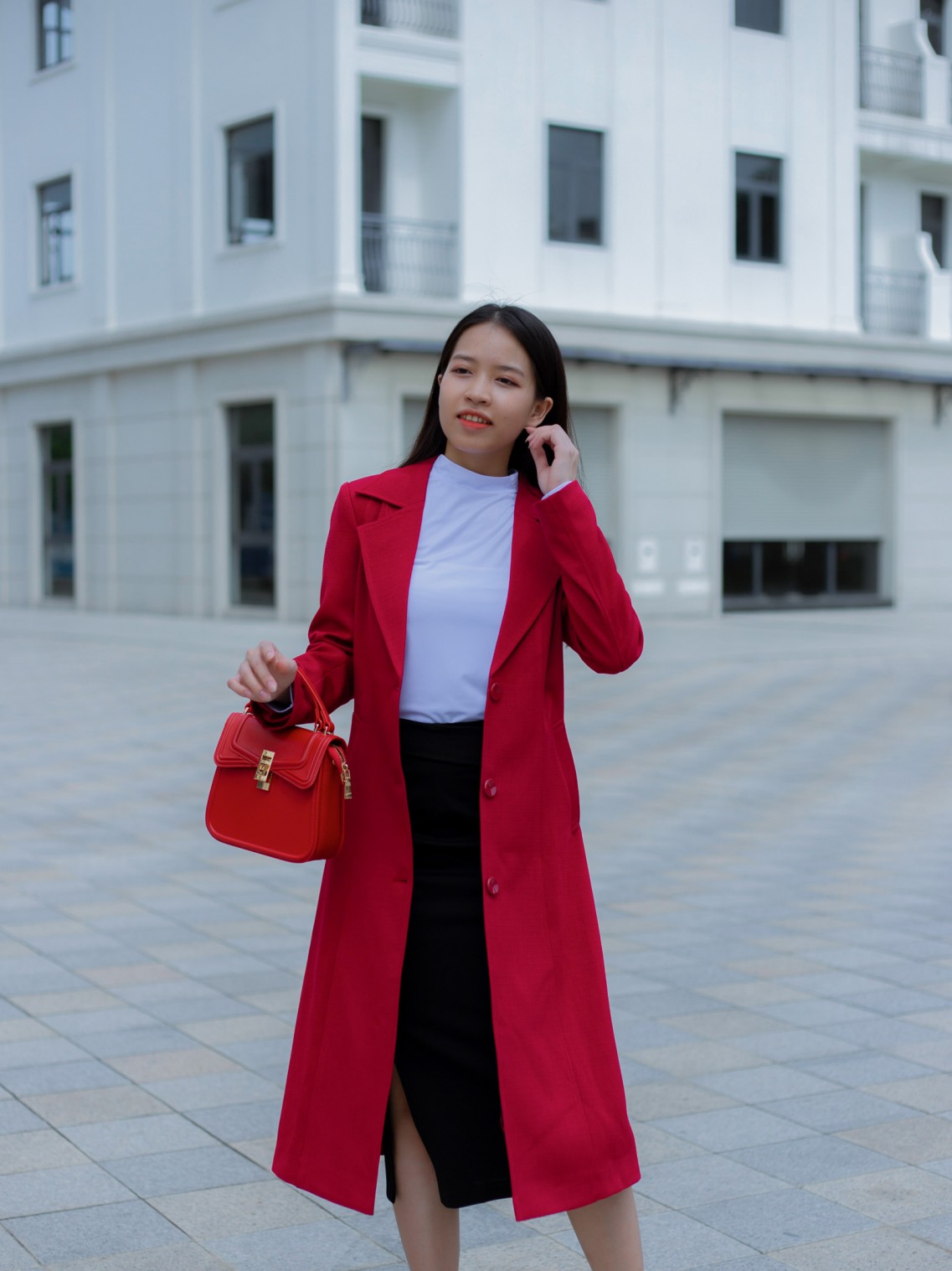 Áo Khoác dạ Limen Nữ Đỏ M