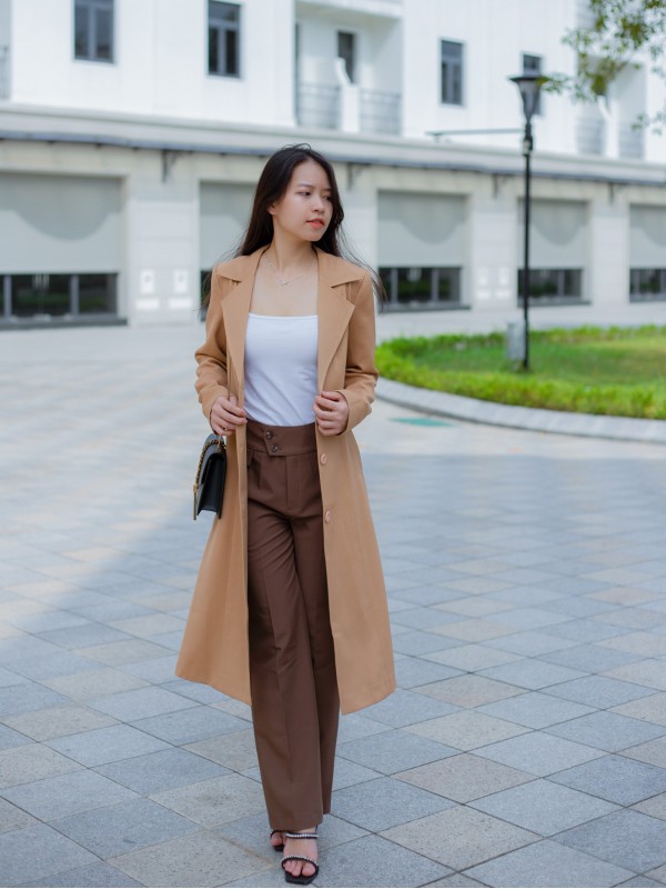 Áo Khoác dạ Limen Nữ Nâu L