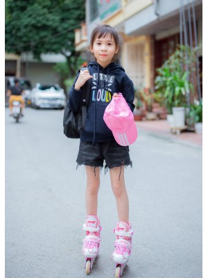 Áo Hoodie in chữ LITTLE Navy 100