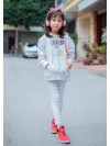 Áo Hoodie in chữ LITTLE Ghi 110