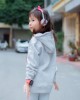 Áo Hoodie in chữ LITTLE Ghi 100