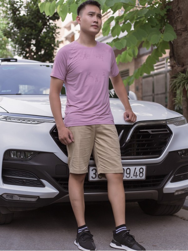 Áo thun nam thể thao Hồng Tím L