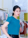 Áo phông cổ tim Croptop Xanh cổ Vịt S