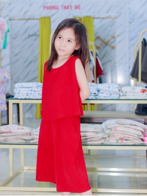 Bộ đũi sát nách trẻ em Đỏ đô 110