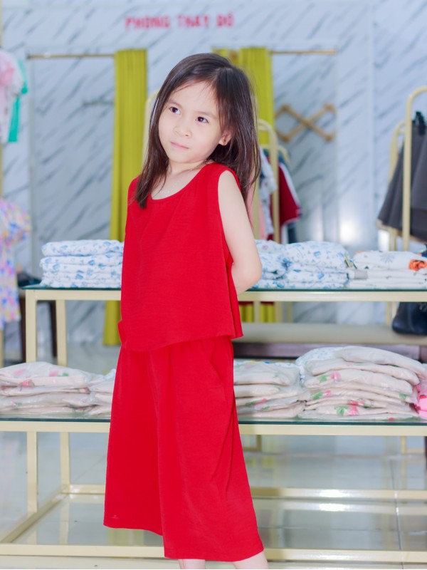 Bộ đũi sát nách trẻ em Đỏ đô 110