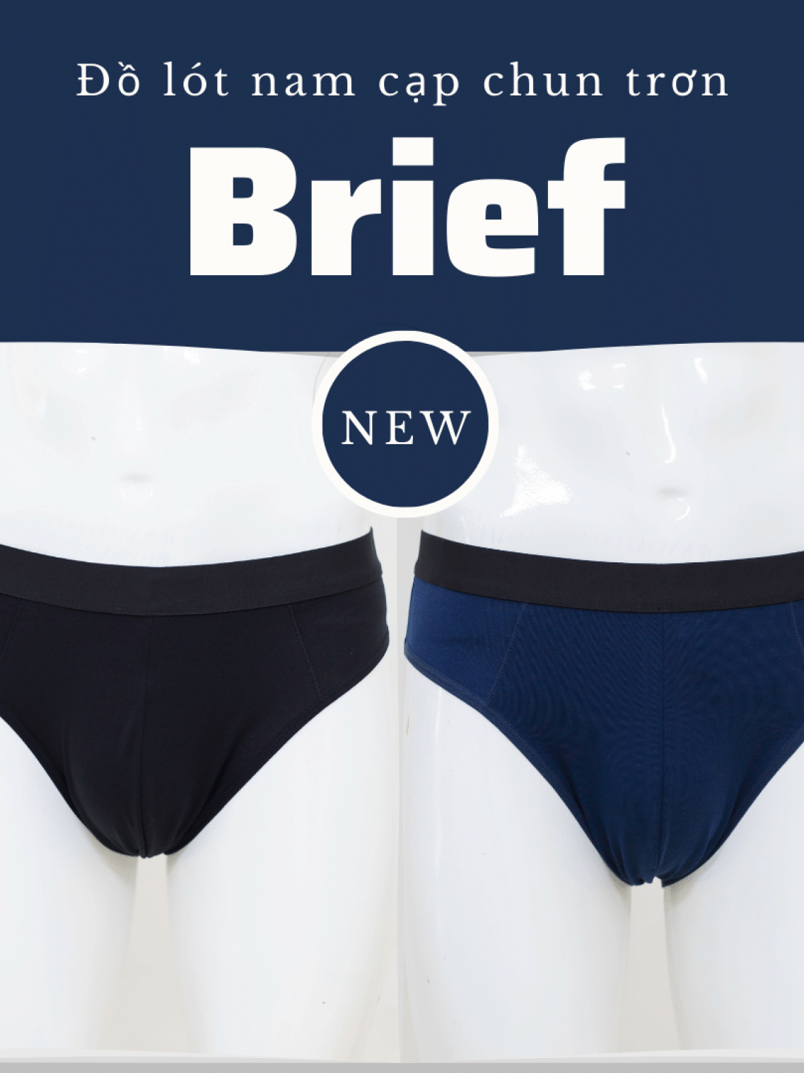 Quần lót nam Brief Cotton Xanh Đen XL