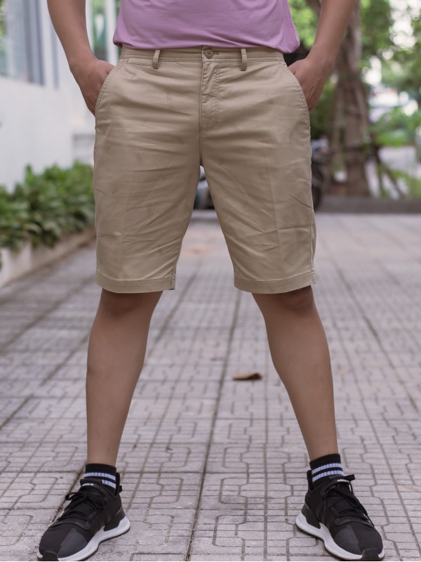 Quần short khaki dáng dài Be đậm 32