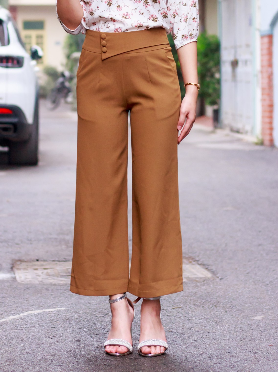 Quần suông Đai 3 cúc Vàng bò  XL