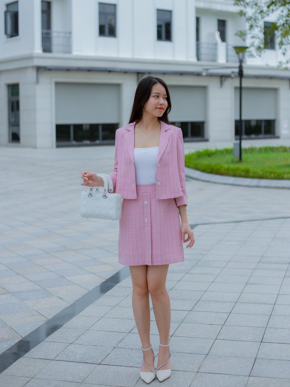 Chân váy Limen Dáng A Sọc Hồng XL