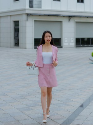 Chân váy Limen Dáng A Sọc Hồng XL