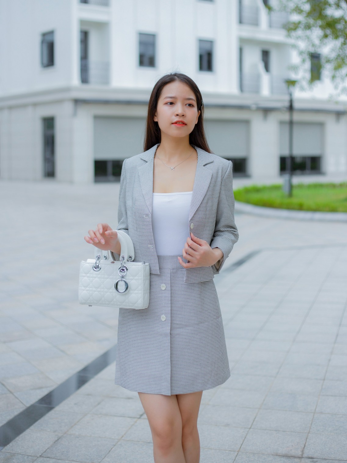 Chân váy Limen Dáng A Sọc Trắng S