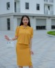 Set váy cổ tròn Vàng S